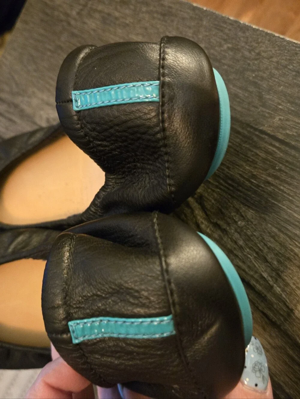 Tieks Matte Black Leather Flats- Size 10